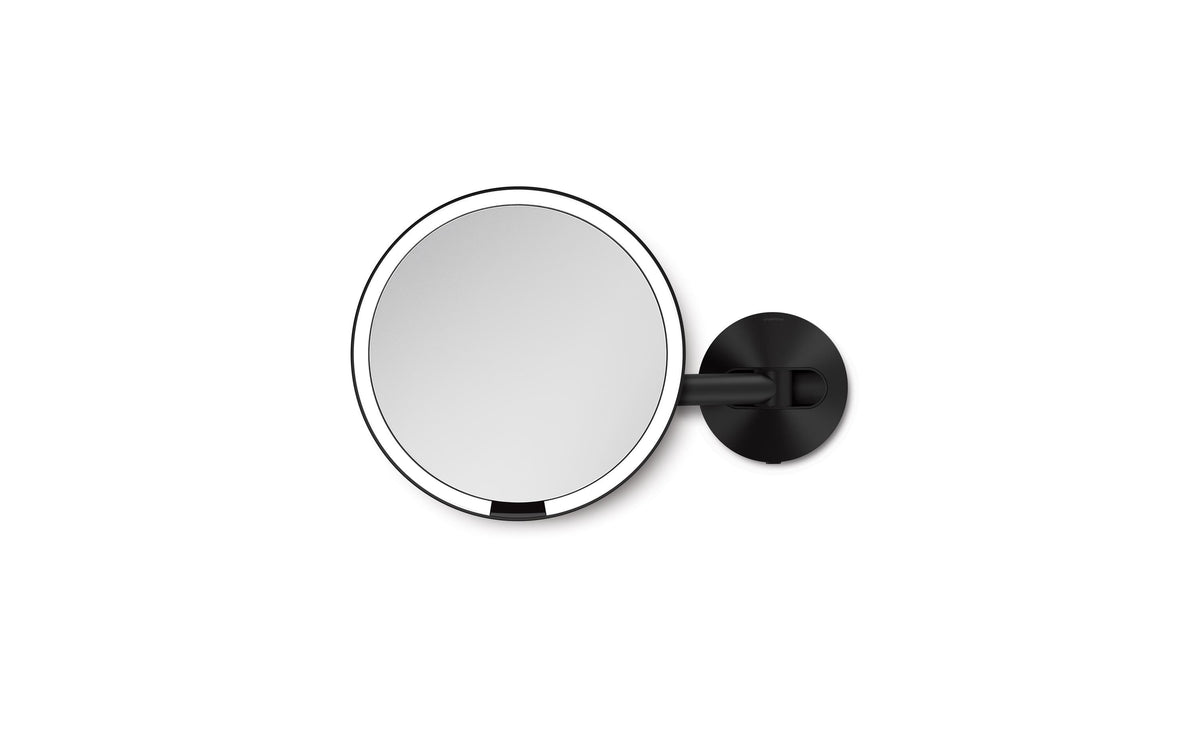 Simplehuman Sensorspiegel mit Wandhalterung Schwarz matt,5-facheVergrösserung,verkabelt