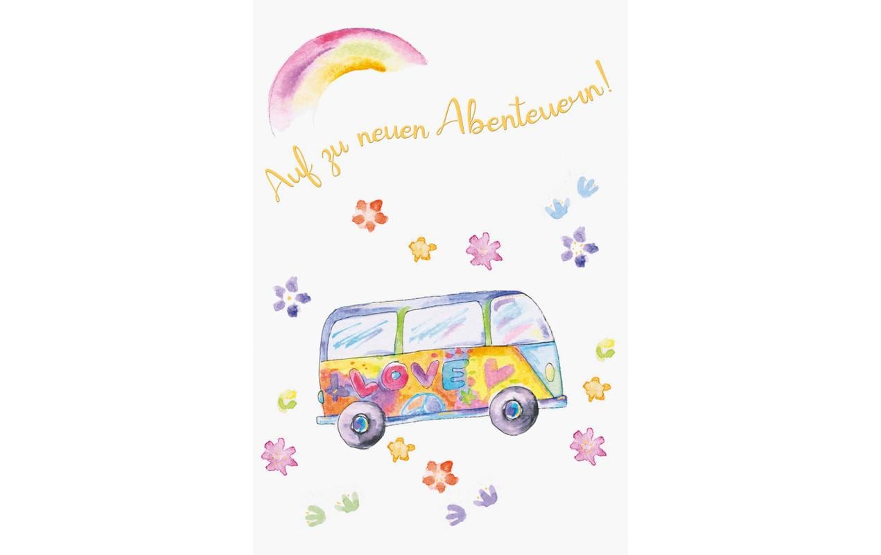 ABC Grusskarte Abschied Reise Format B6, 125 x 176 mm, mit Couvert