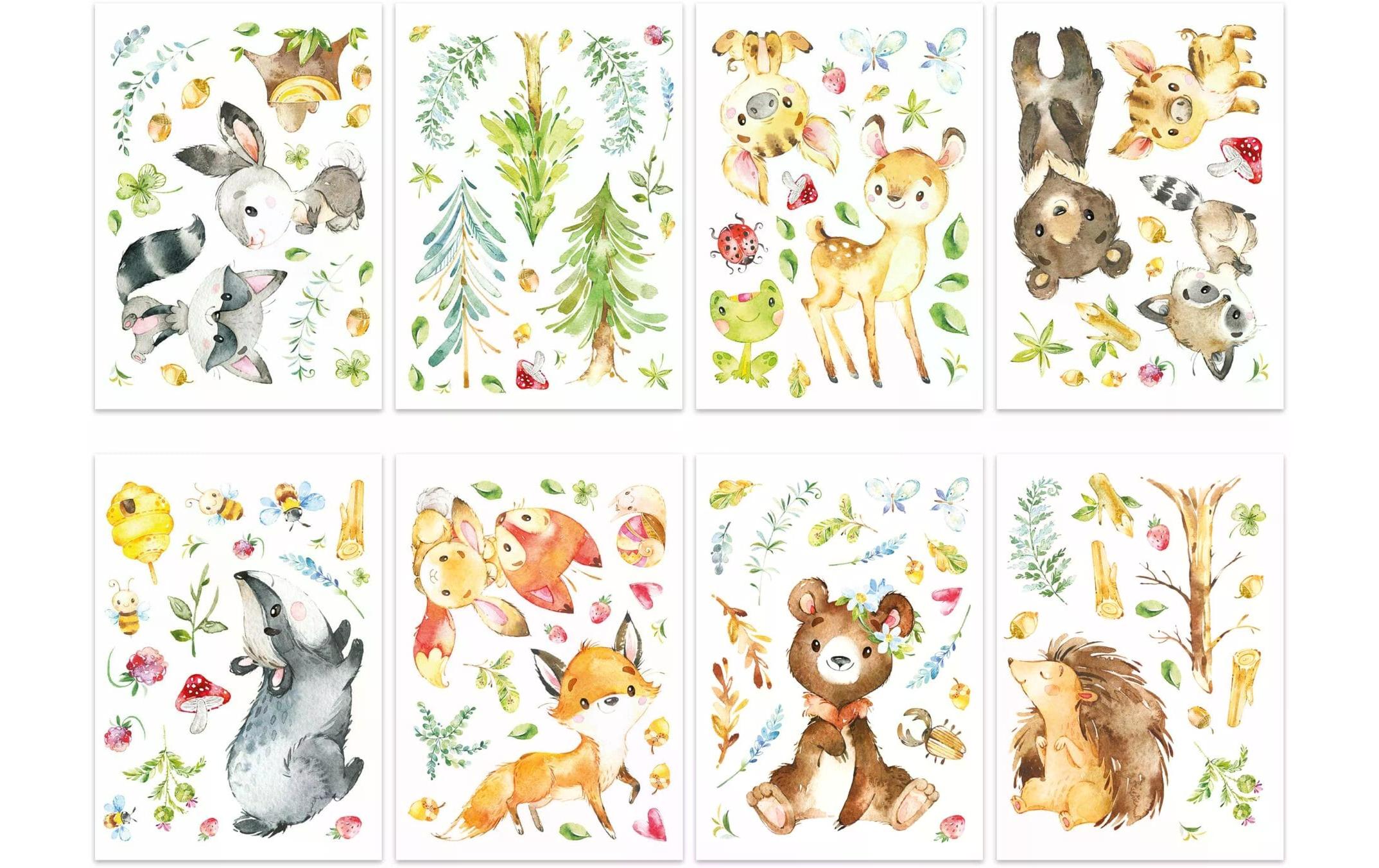 Wandtattoos-Set Waldtiere