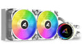 Kühler Sharkoon S80 RGB AIO Weiss 2x 120 ARGB PWM, Infinity Mirror Effect