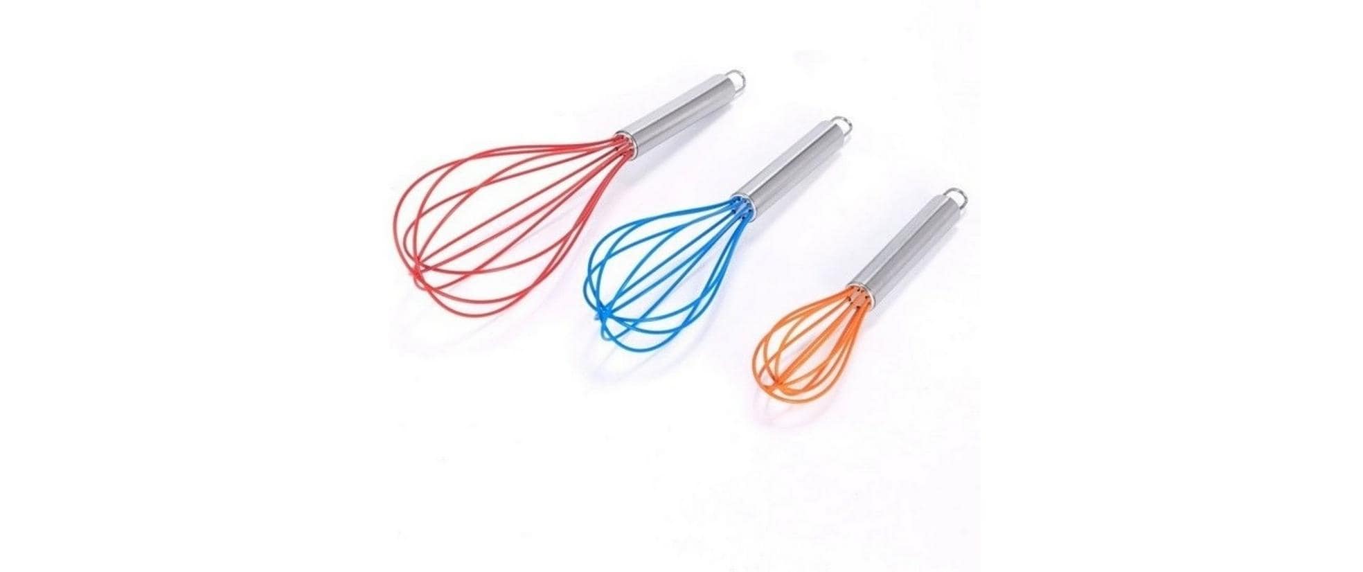 MSV Schneebesen-Set rot, blau, orange 3-teilig