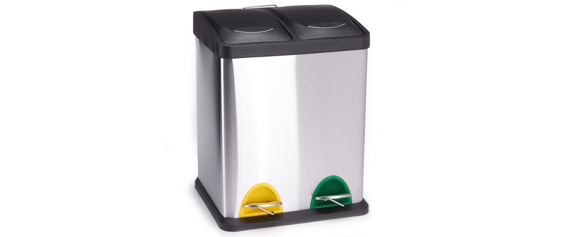 MSV Recyclingbehälter 2 Eimer Edelstahl