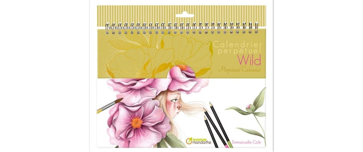 Avenue Mandarine Dauerkalender A4 Wild Mit Ausmalbilder, 24 Blatt, Spiralbindung