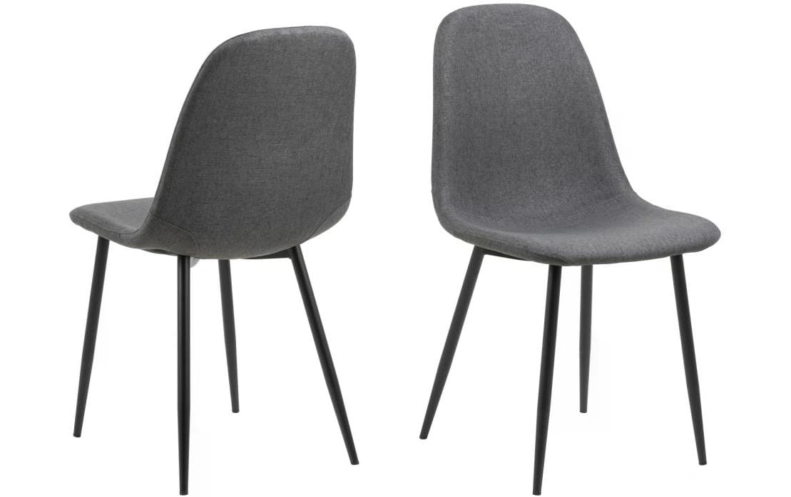 AC Design Esszimmerstuhl Celia 4 Stück Stahl/Polyurethan, Dunkelgrau