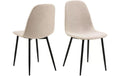 AC Design Esszimmerstuhl Celia 4 Stück Stahl/Polyurethan, Beige