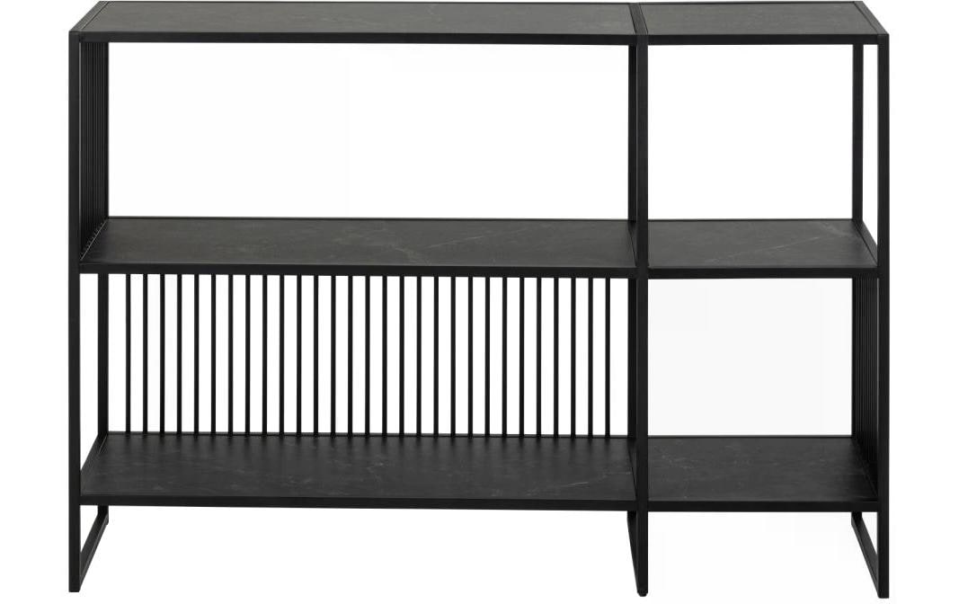 AC Design Regal Strington Stahl, 120x35x83 cm, Schwarz