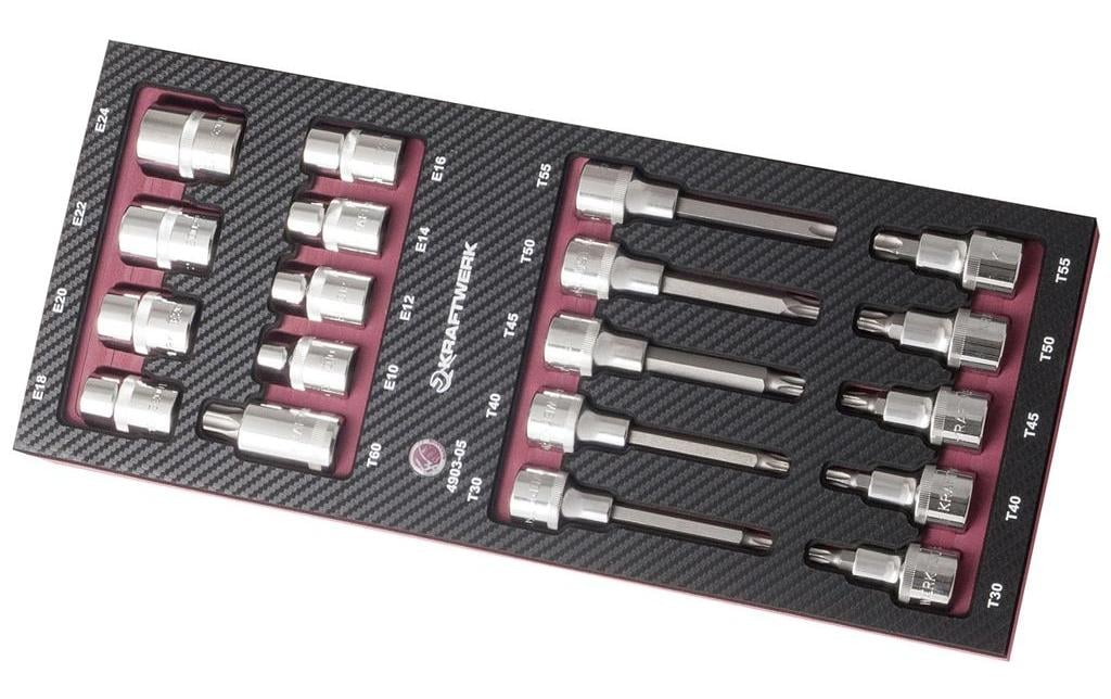 Completo EVA3 4903-05 Bit-Stecknussssatz 19-t. EVA3 Bit-Stecknussssatz 1/2" TX