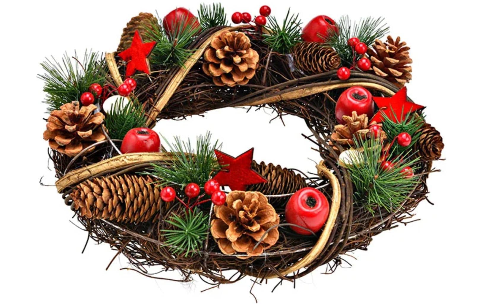 G. Wurm Weihnachtskranz 34x34x9cm (BxHxT)