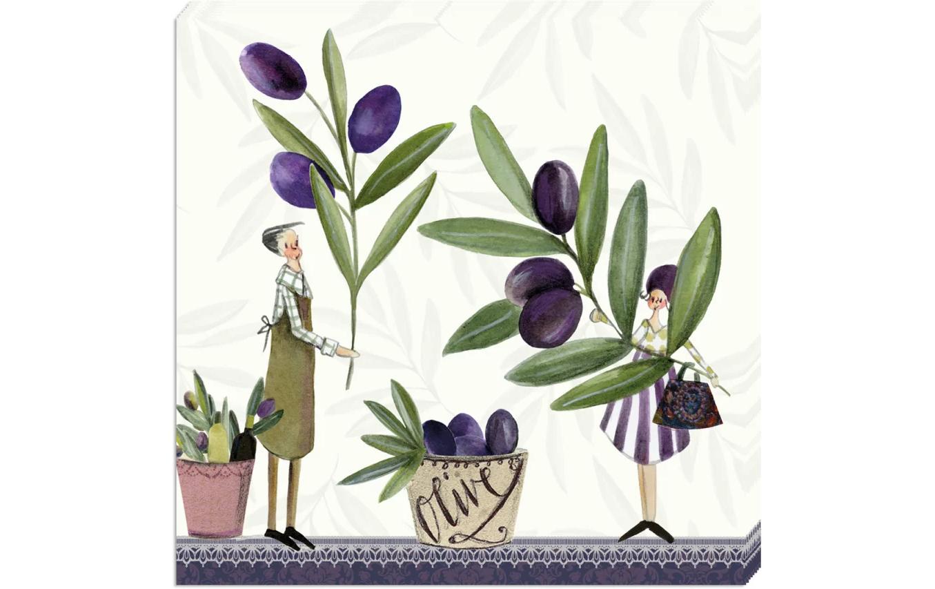 Grätz Serviette Oliven 33 x 33 cm, 3-lagig, 20 Stk
