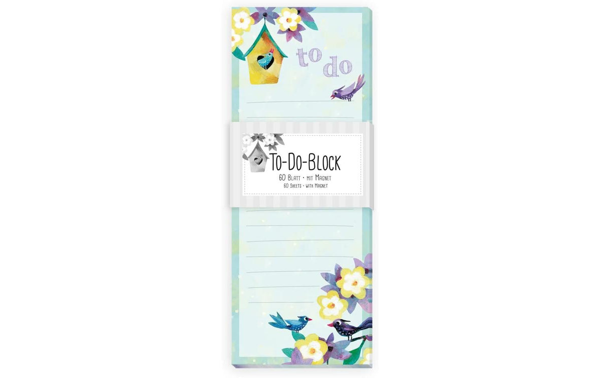 Grätz Notizblock ToDo Vögel 8 x 21 cm, 60 Seiten, mit Magnet