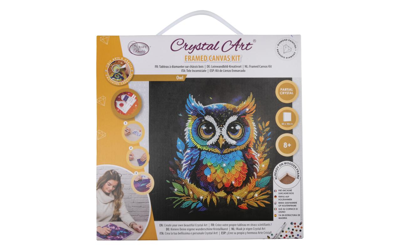 Crystal Art Kit Eule, 30x30cm