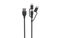 Ansmann Multi Daten und Ladekabel USB 3 in 1 Micro, Lightning, Typ C 120cm
