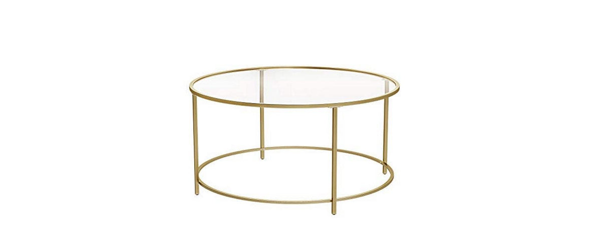 Vasagle Beistelltisch aus Glas und Stahl 84x45.5 cm (DxH), Traglast 70kg