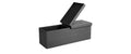 Songmics Truhe zum Sitzen mit Klappdeckel Grau, 110x38x38 cm, Traglast max. 300kg