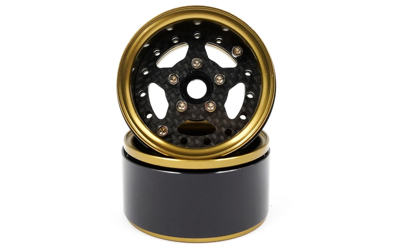 Yeah Racing Felgen 5 Spoke Gold Titanium 2er Set, 1.9"