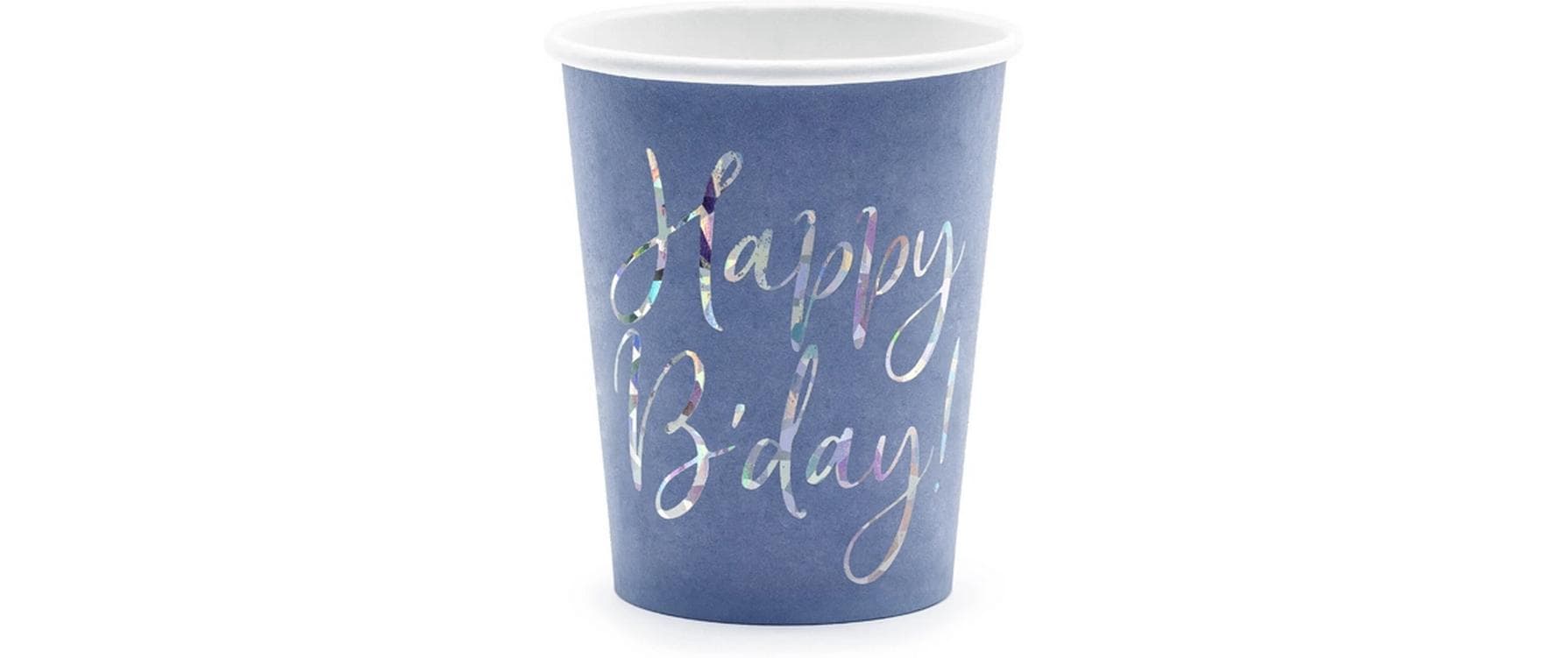 Partydeco Becher Happy Birthday marineblau, 220 ml, 6 Stück