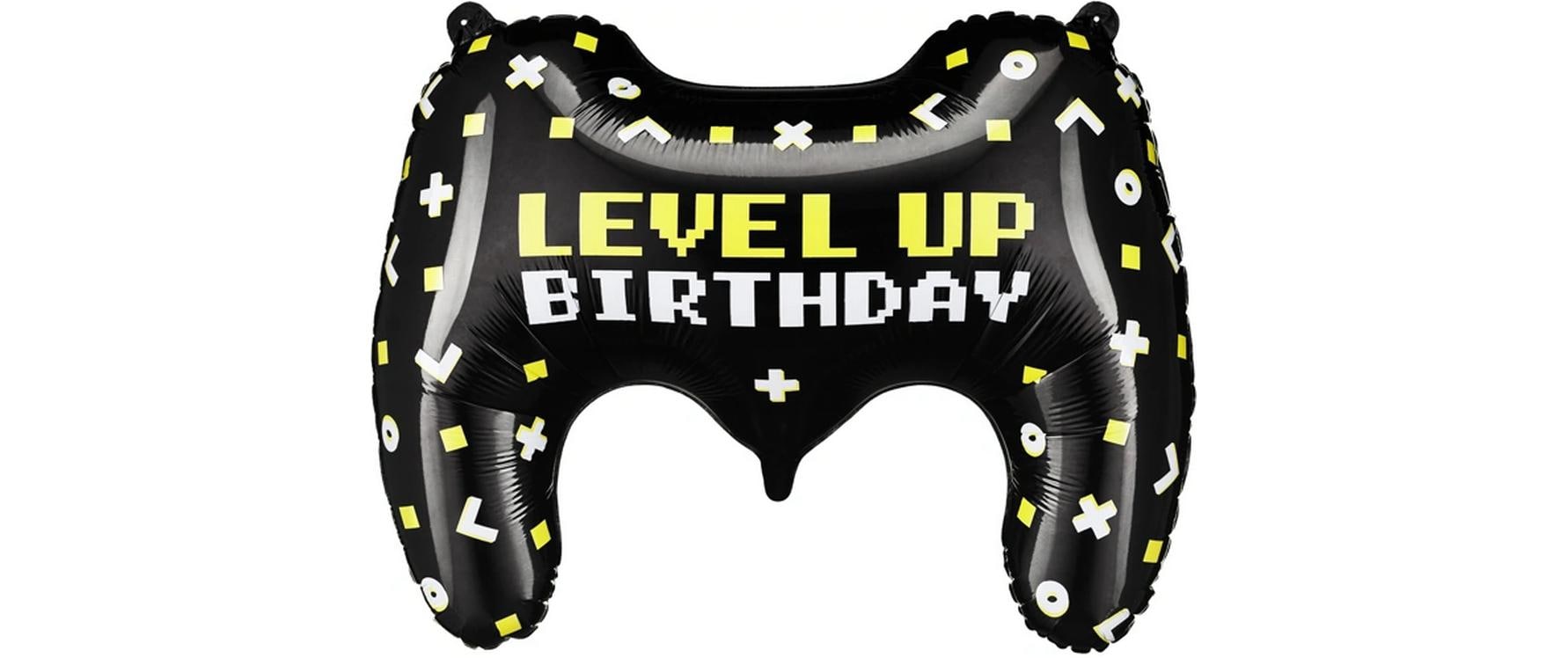Partydeco Folienballon Game Controller schwarz, 72 x 52 cm, 1 Stk