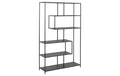 AC Design Bücherregal Seaford MDF/Stahl, 114x35x185 cm, Schwarz