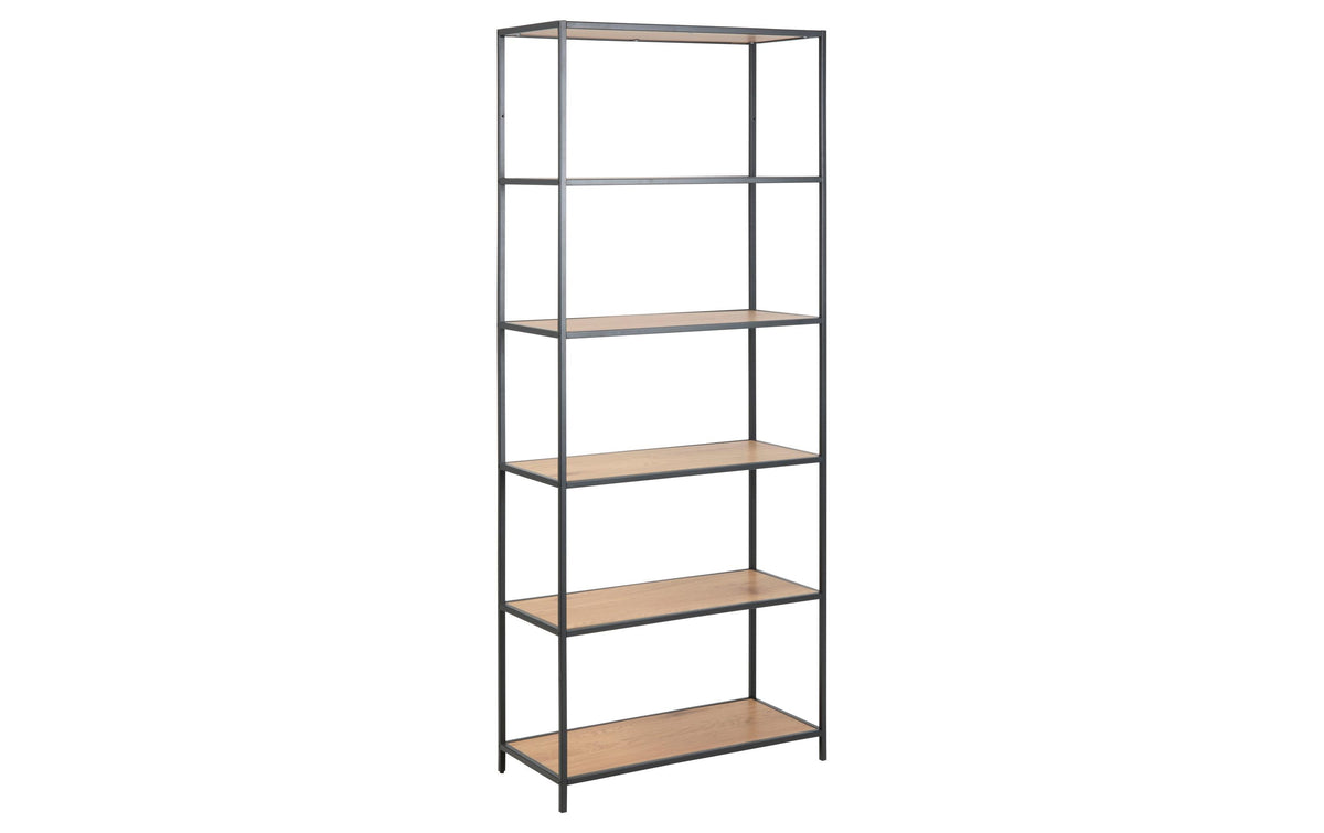 AC Design Bücherregal Seaford MDF/Stahl, 77x35x185 cm, Wildeiche Matt