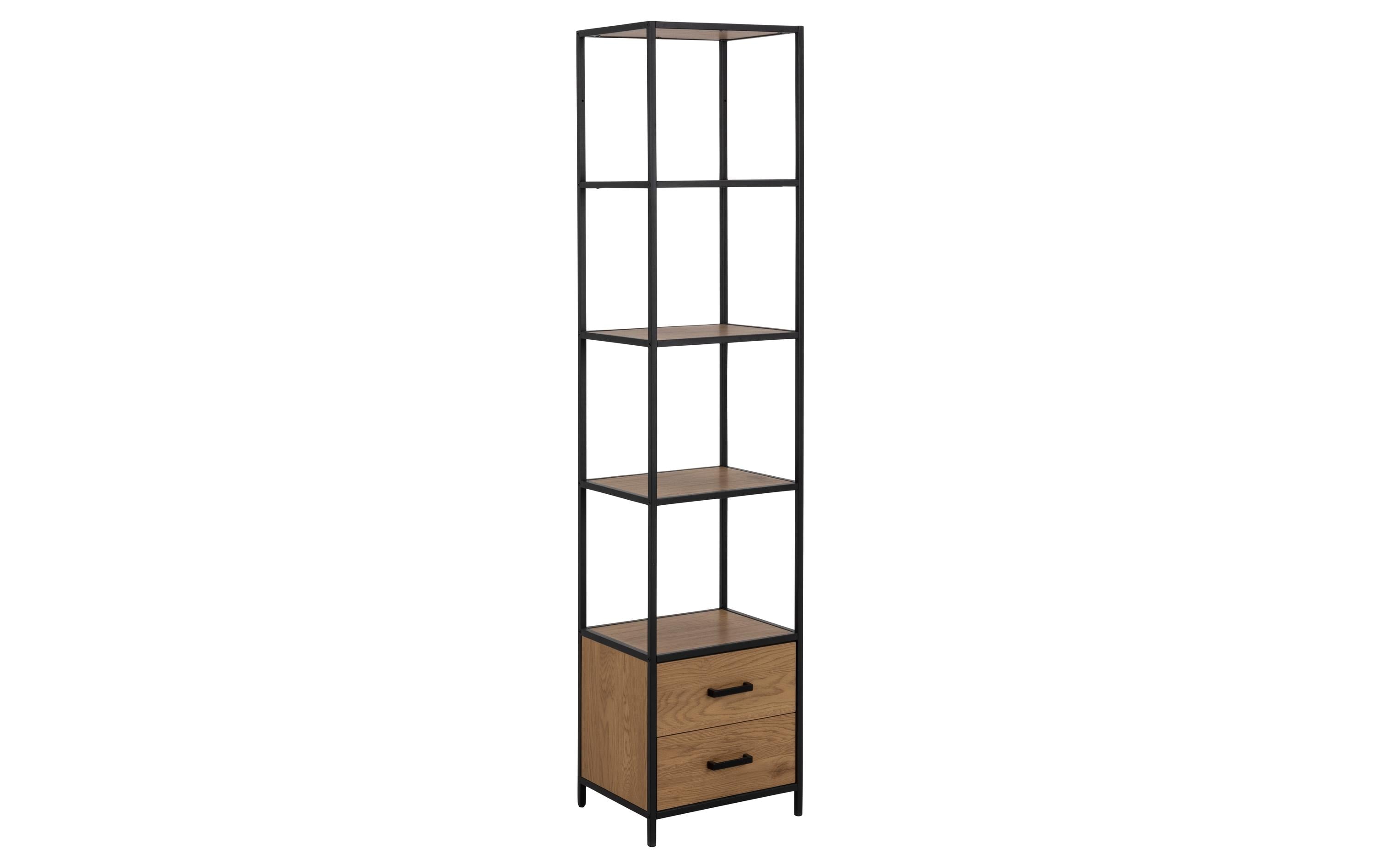AC Design Regal Seaford MDF/Stahl, 42x35x185 cm, Wildeiche Matt