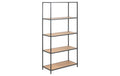 AC Design Regal Seaford Stahl/MDF, 77x35x150 cm, Wildeiche Matt