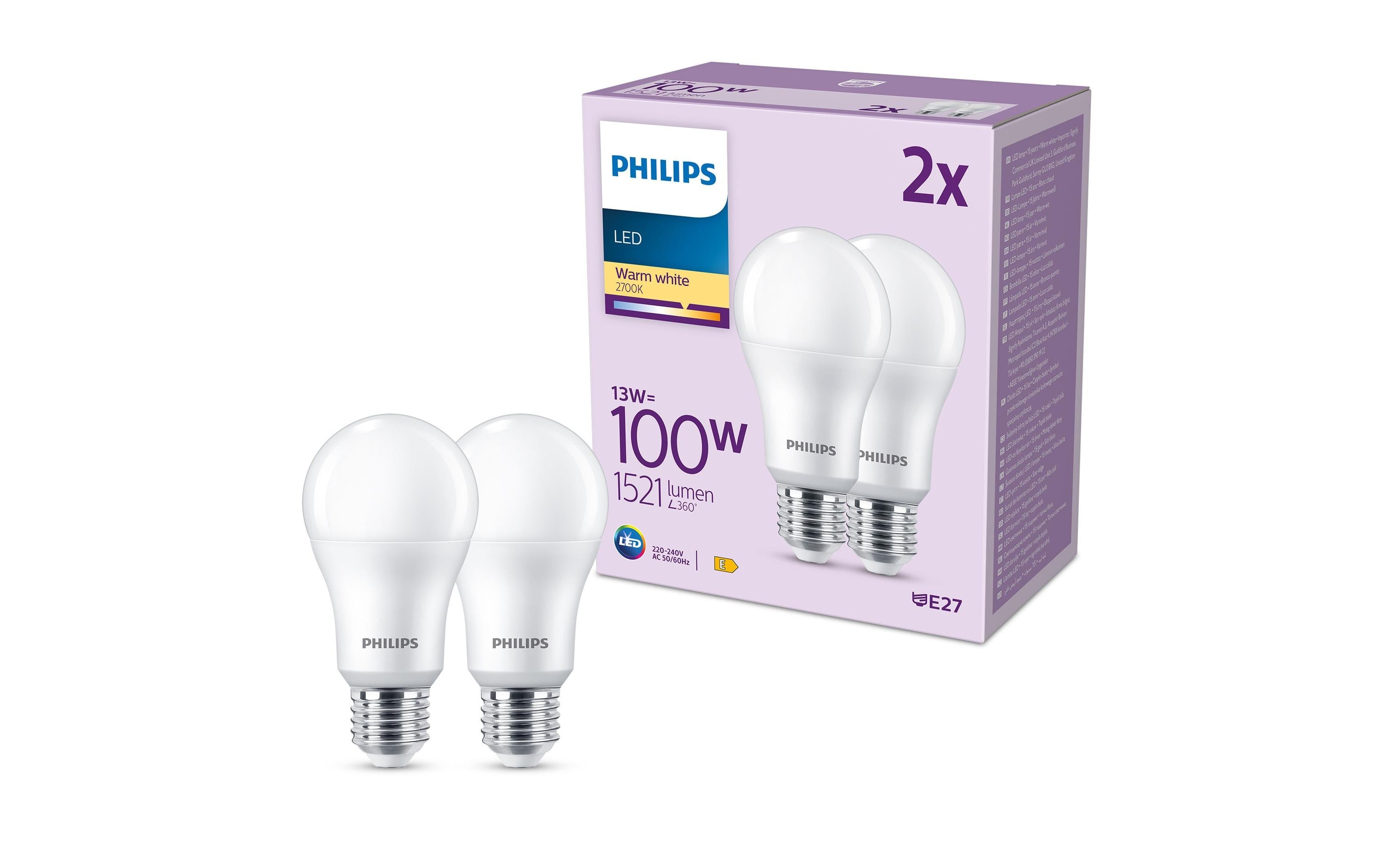 Philips Leuchtmittel LED Normallampe ersetzt 100W, E27,  2700K, 1521 lm
