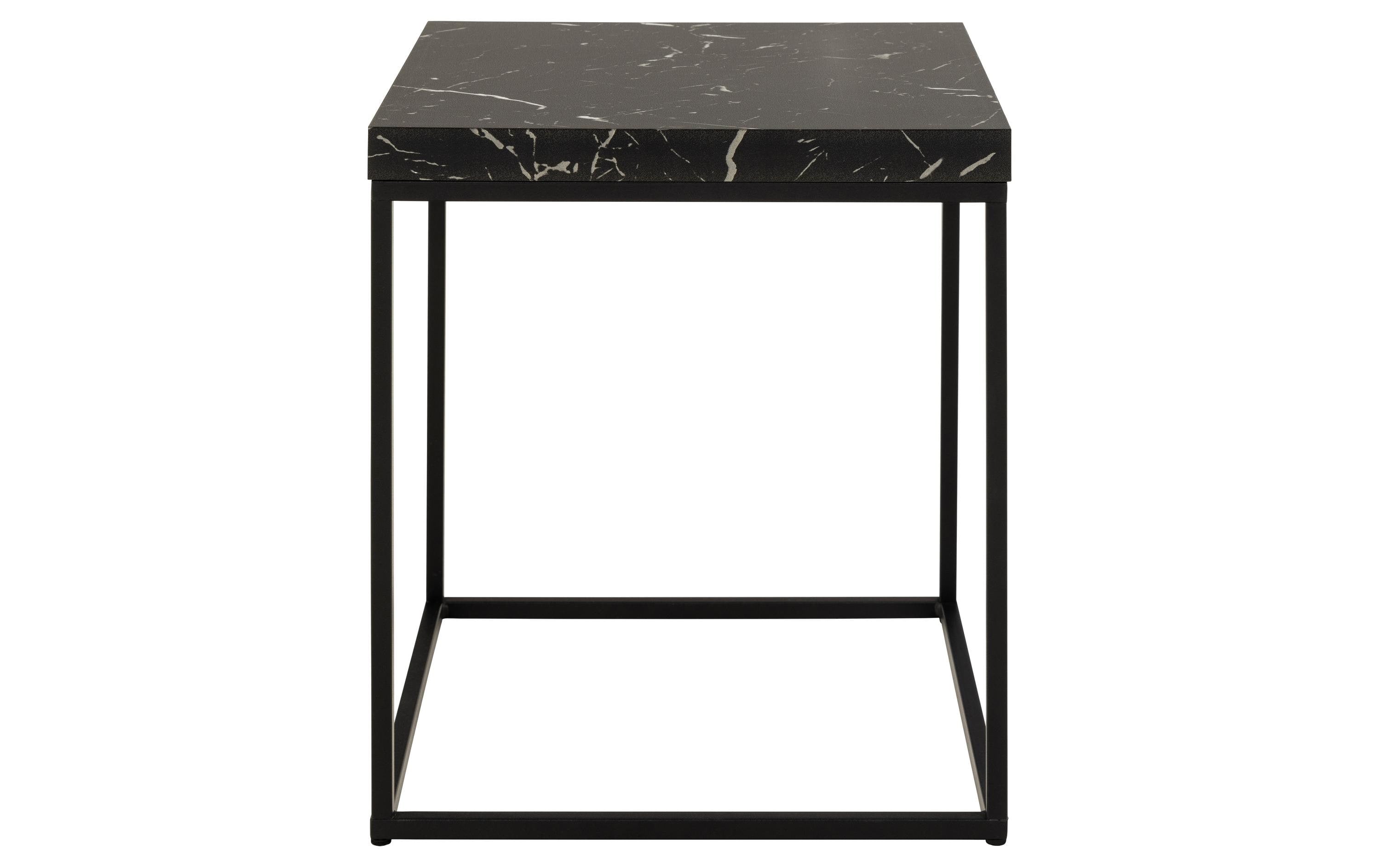 AC Design Couchtisch Barossa Stahl, 40x40x45 cm, Schwarz marmoriert