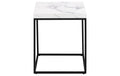 AC Design Couchtisch Barossa Stahl, 40x40x45 cm, Weiss marmoriert