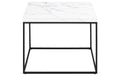AC Design Couchtisch Barossa Stahl, 60x60x45 cm, Weiss marmoriert