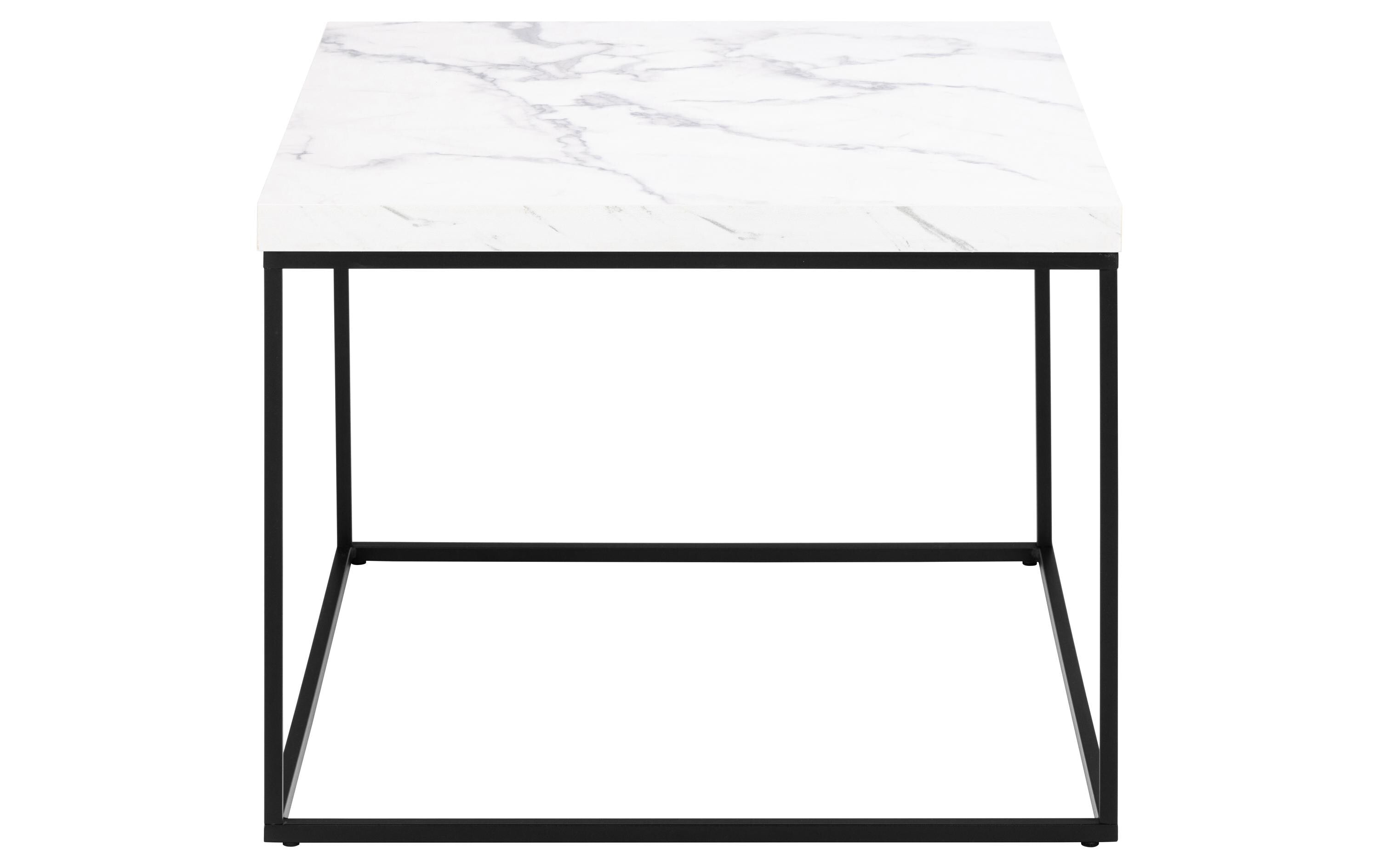 AC Design Couchtisch Barossa Stahl, 60x60x45 cm, Weiss marmoriert