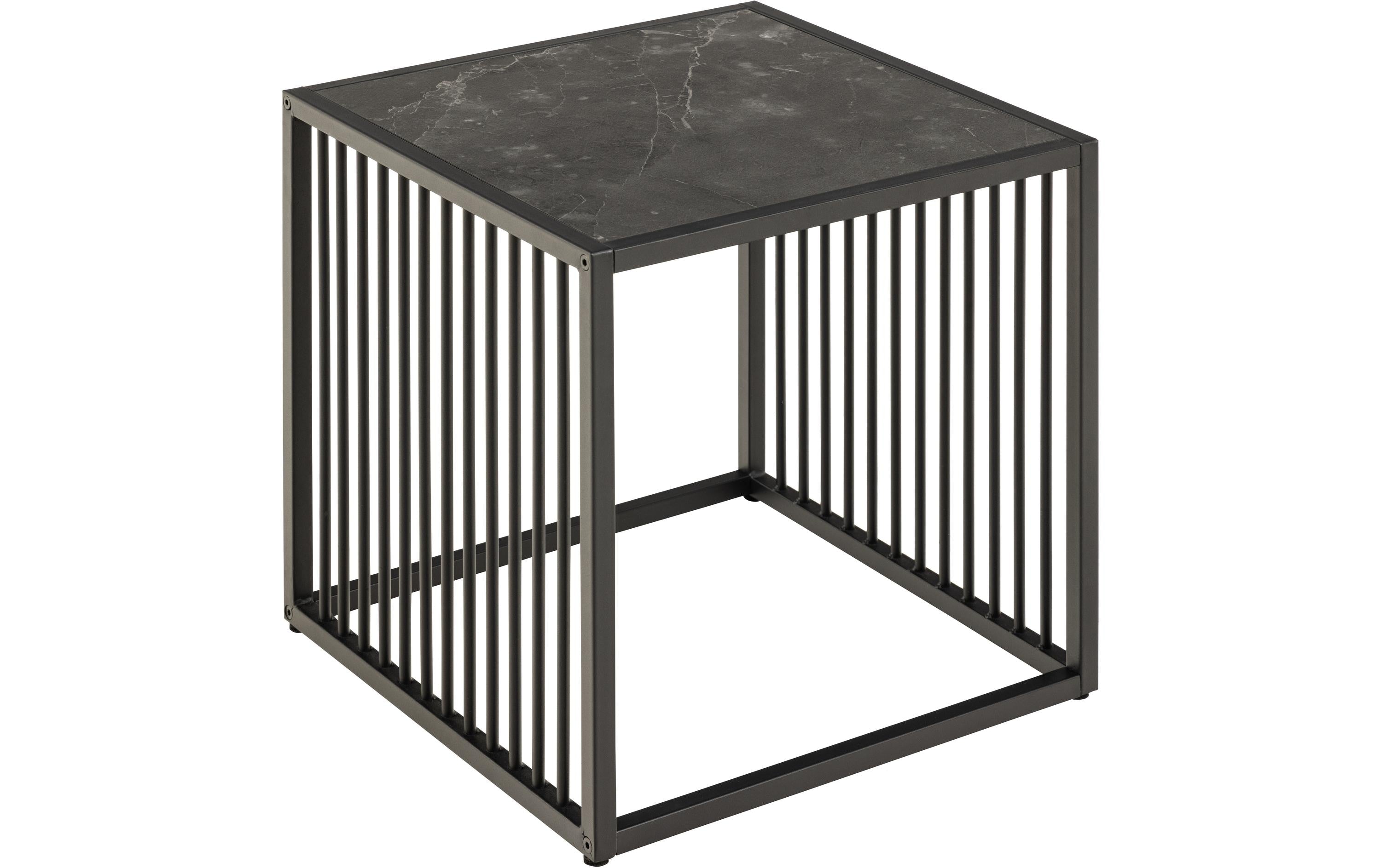 AC Design Beistelltisch Strington Stahl/Melamin, 40x40x42 cm, Schwarz