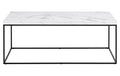 AC Design Couchtisch Barossa Stahl, 110x55x45 cm, Weiss marmoriert