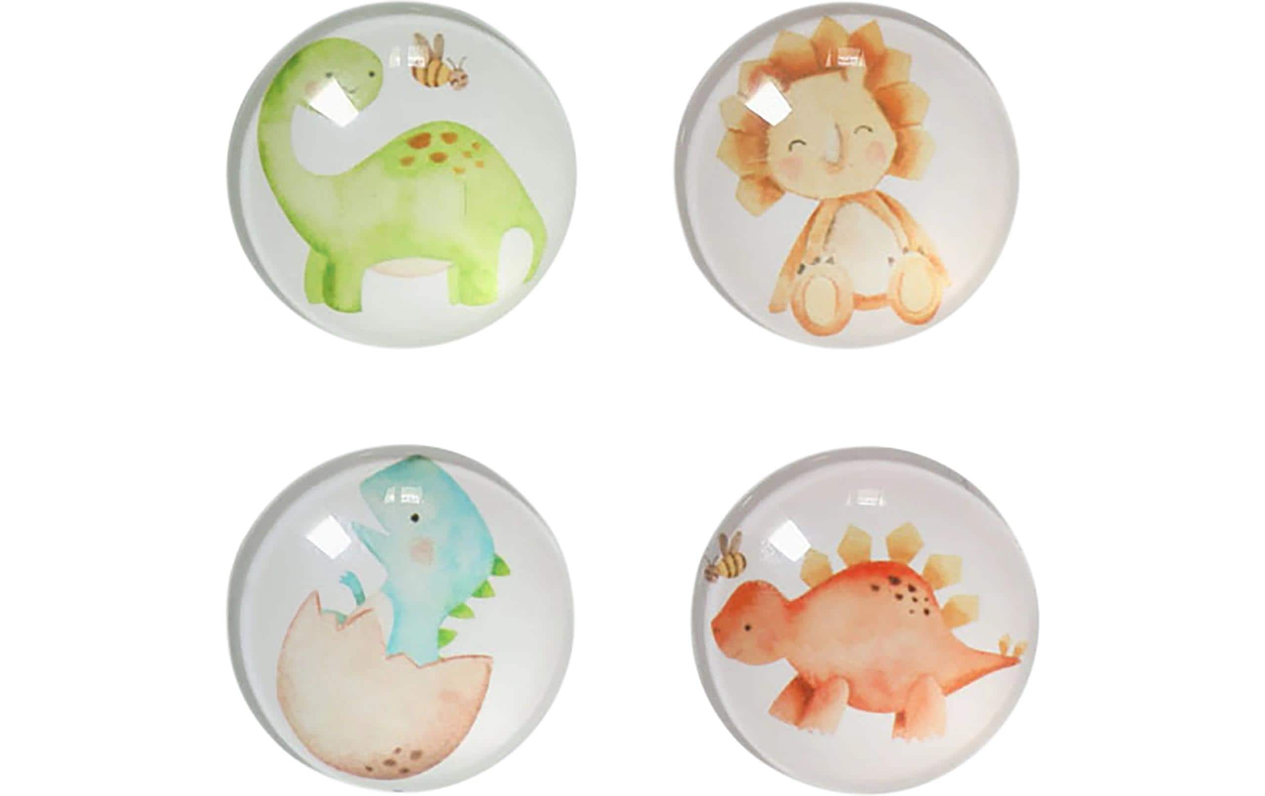 Zeller Present Magnet-Set Dinos 4 Stück, ø2.5cm, Kunststoff , Magnet