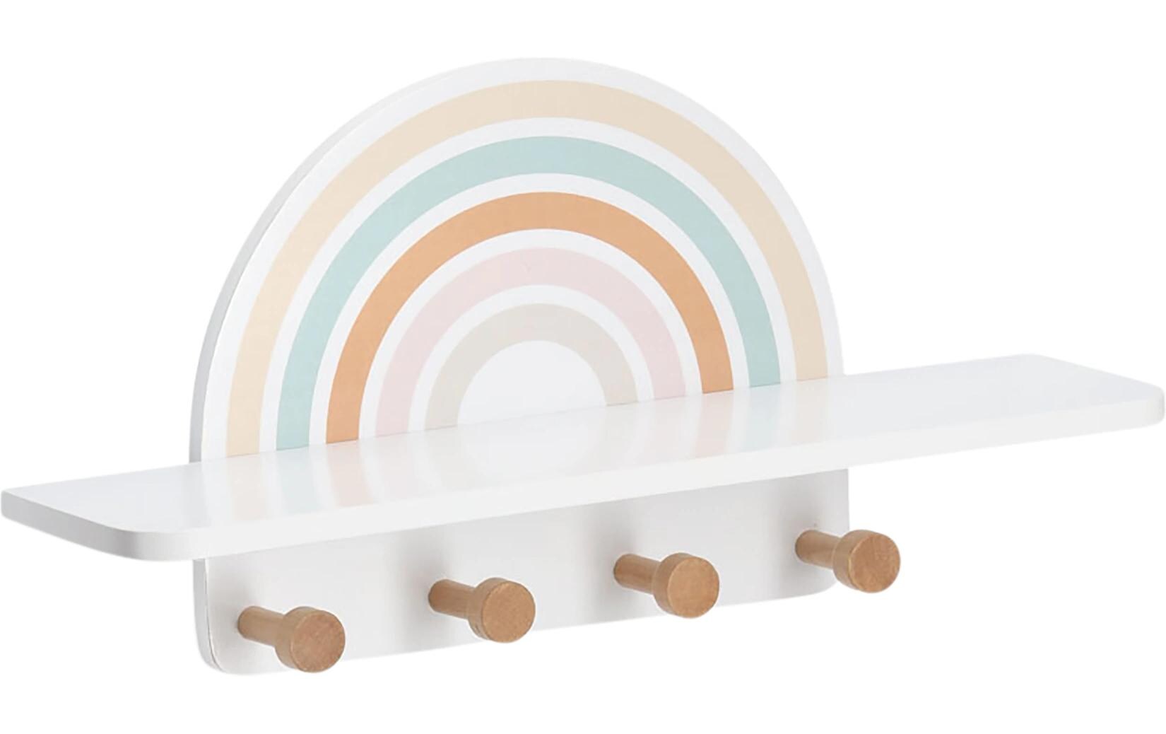 Zeller Present Kinder-Wandgarderobe Rainbow 48x13x24cm , Kiefer