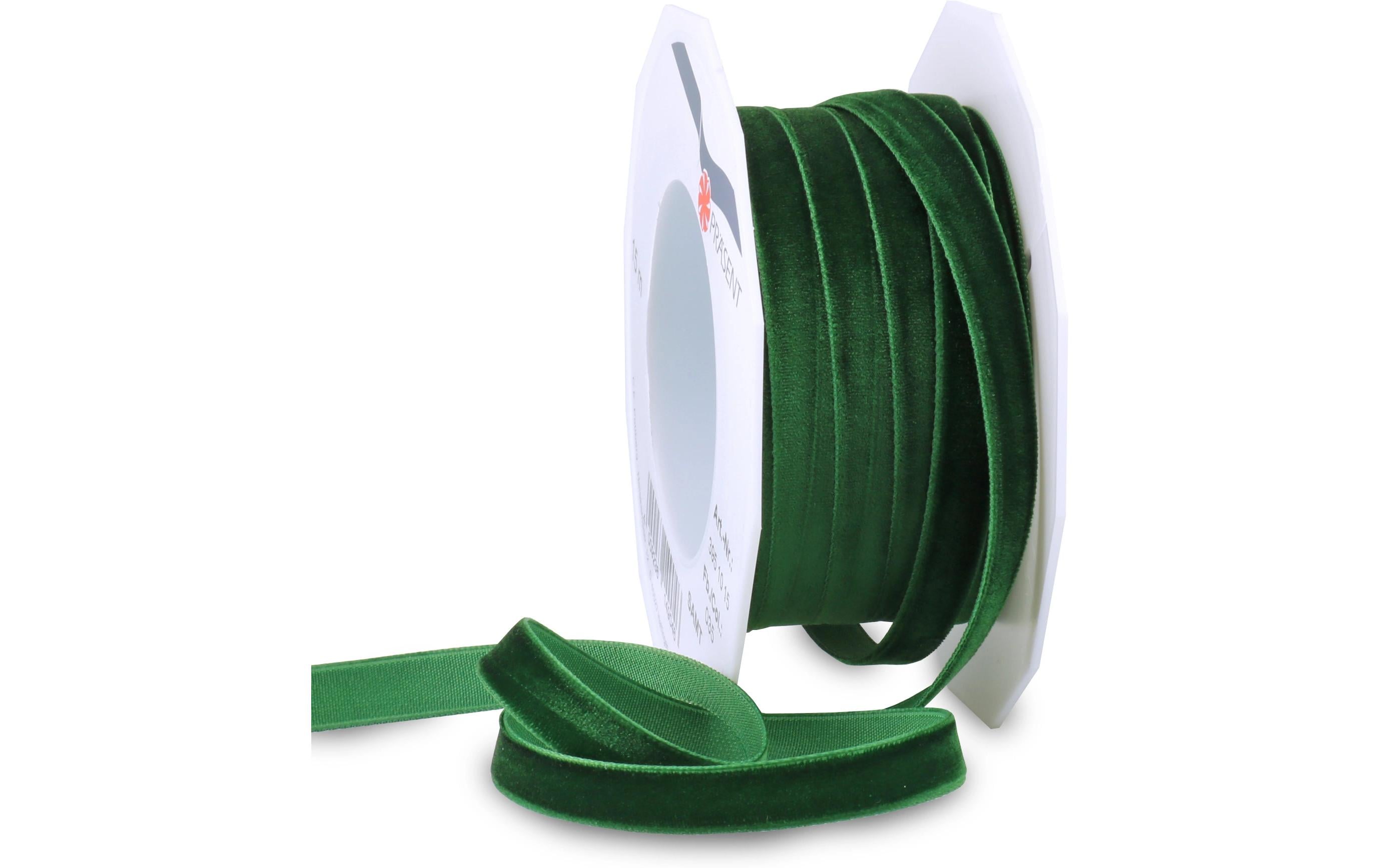 Pattberg Geschenkband Samt Grösse: 10 mm x 15 m, dunkelgrün