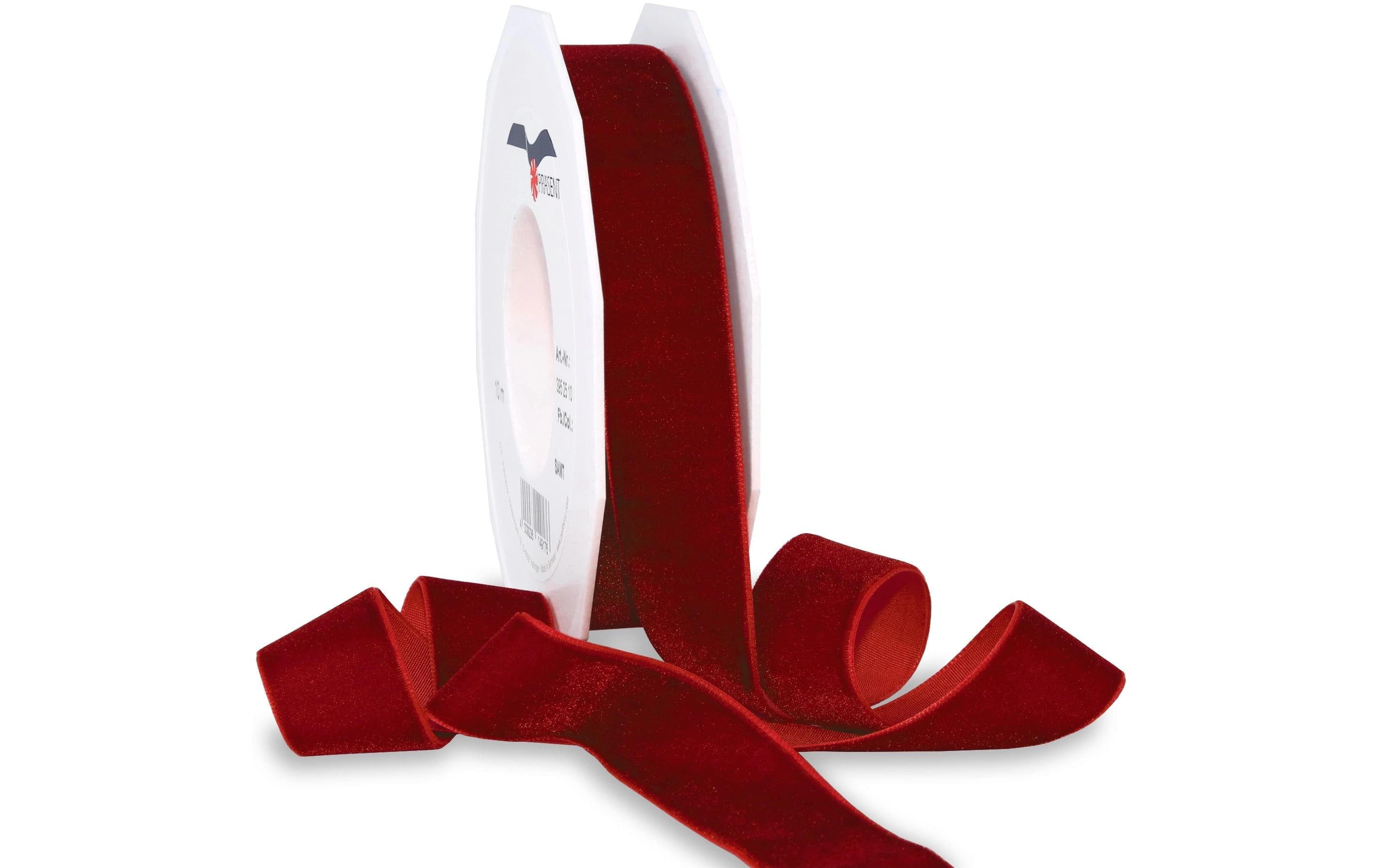 Pattberg Geschenkband Samt Grösse: 25 mm x 10 m, bordeaux