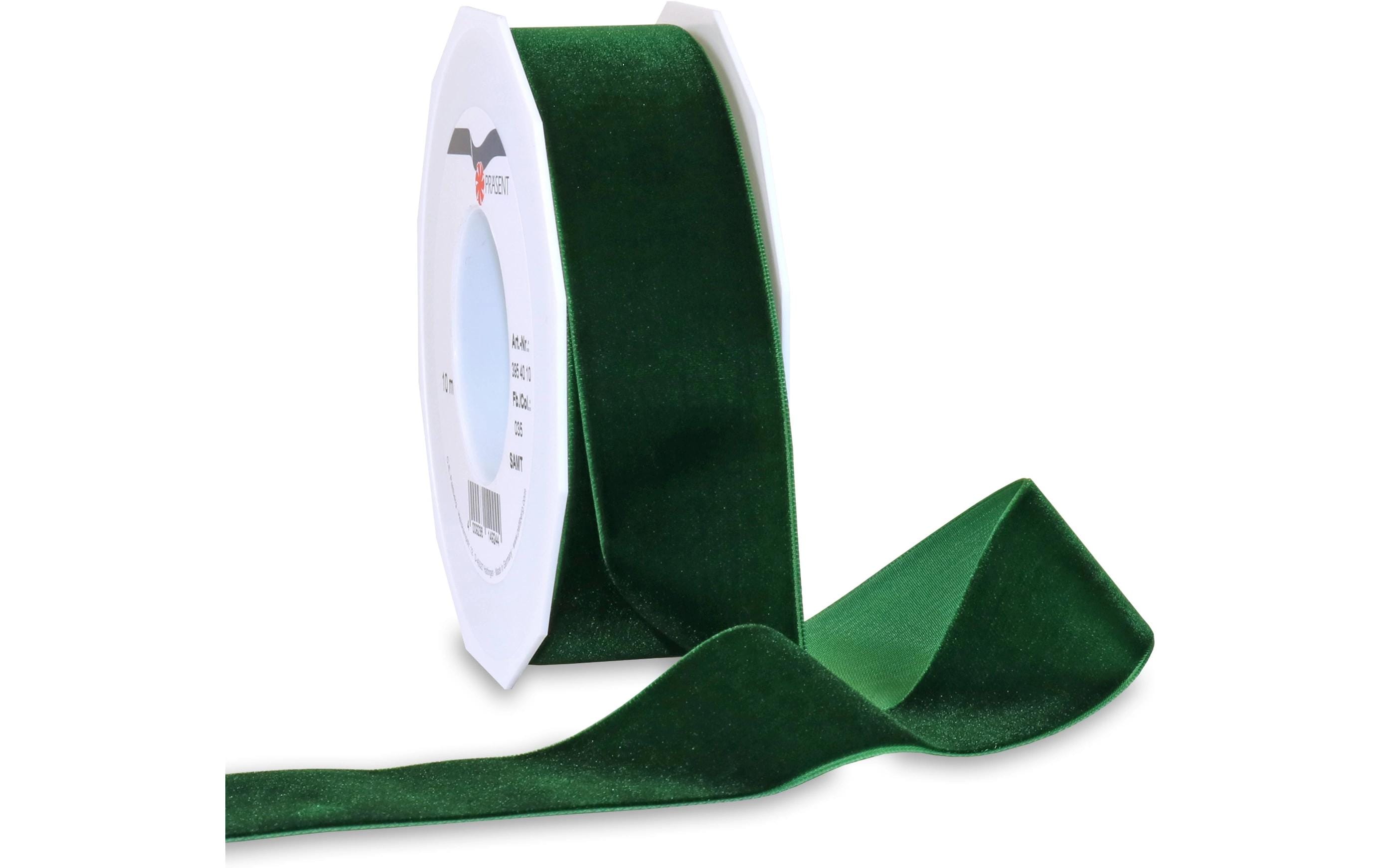 Pattberg Geschenkband Samt Grösse: 40 mm x 10 m, dunkelgrün