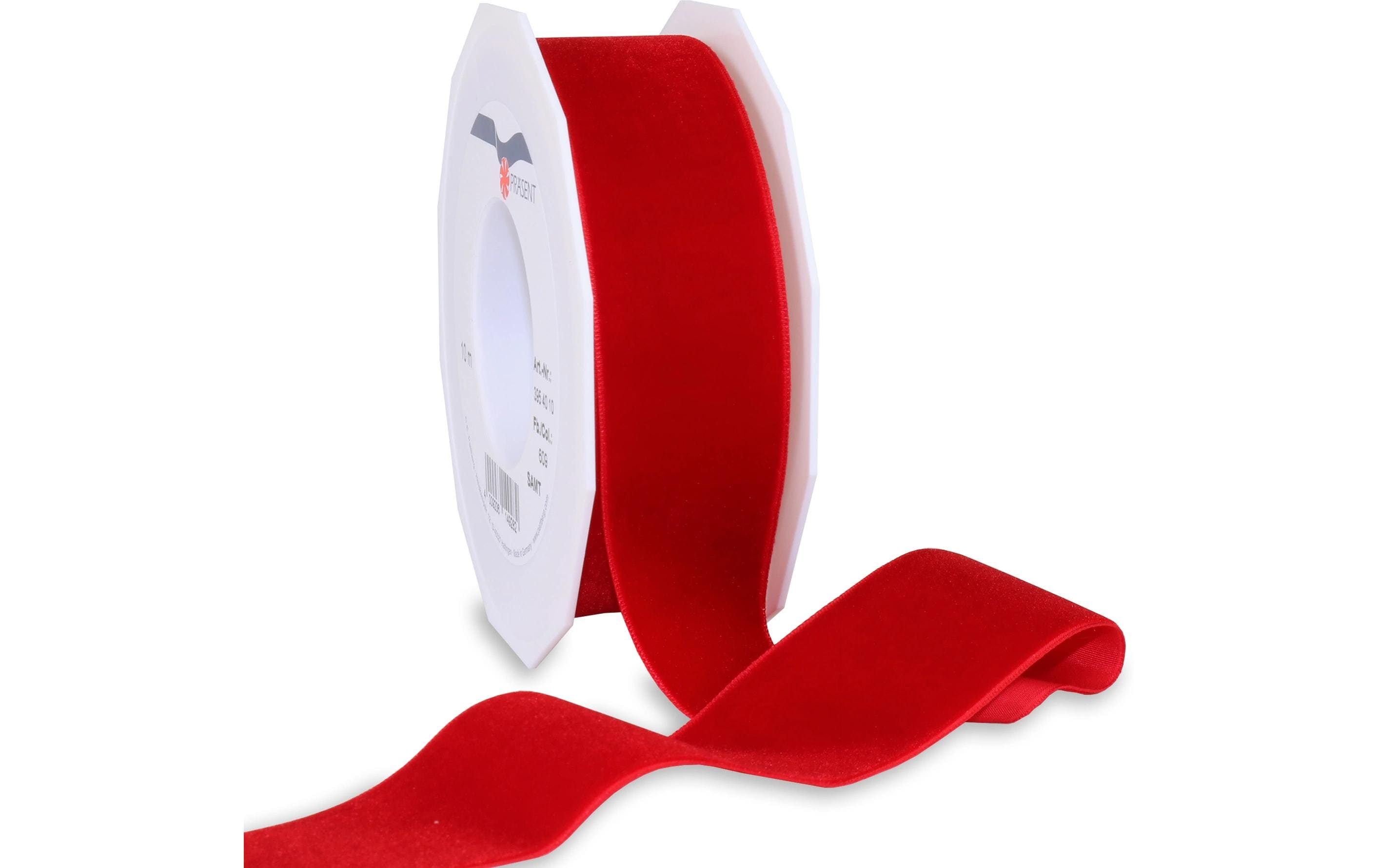 Pattberg Geschenkband Samt Grösse: 40 mm x 10 m, rot