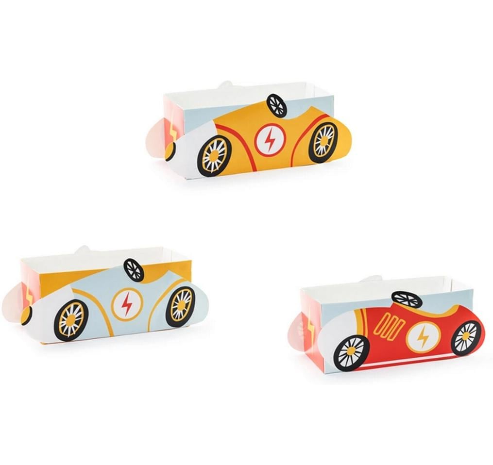Partydeco Snackboxen Auto mix, 7.5 x 7.5 x 17 cm, 3 Stk