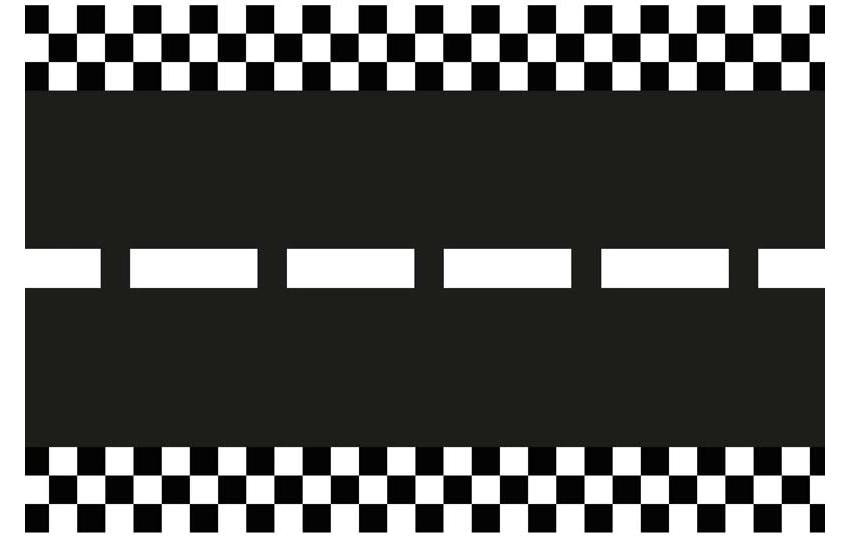 Partydeco Tischläufer Auto schwarz-weiss, 40 x 500 cm, 1 Stück