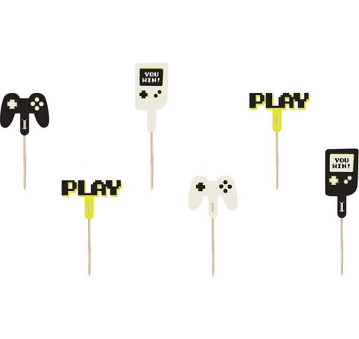 Partydeco Caketopper Game mix, 6-10.5 cm, 6 Stk
