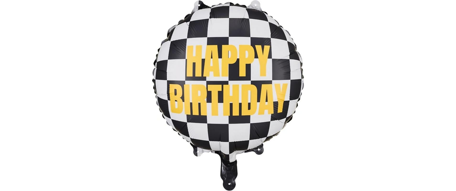Partydeco Folienballon Auto schwarz/weiss, 45 cm, 1 Stk