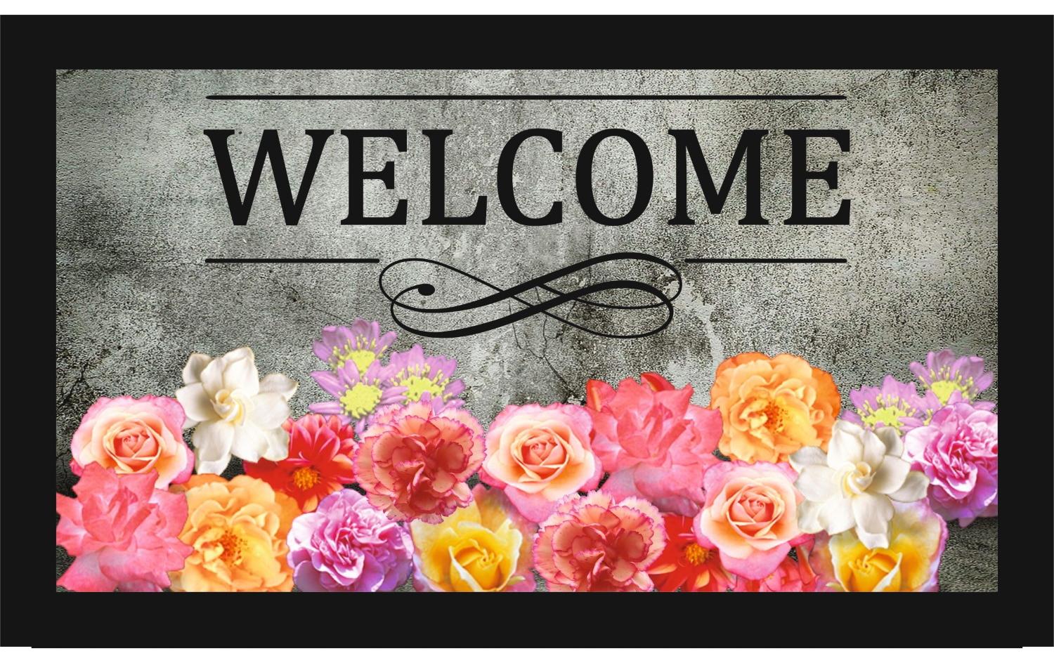 Conceptum Hypnose Fussmatte Rosen 45 x 70 cm, PVC und Vliesfilz