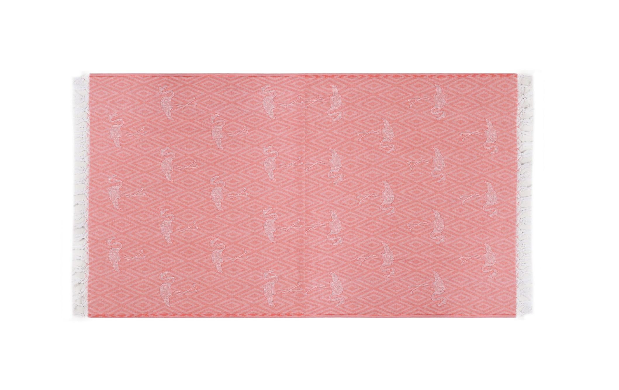 Foutastic Strandtuch Flamingo 100% Baumwolle, 138 gr/m², 100 x180 cm