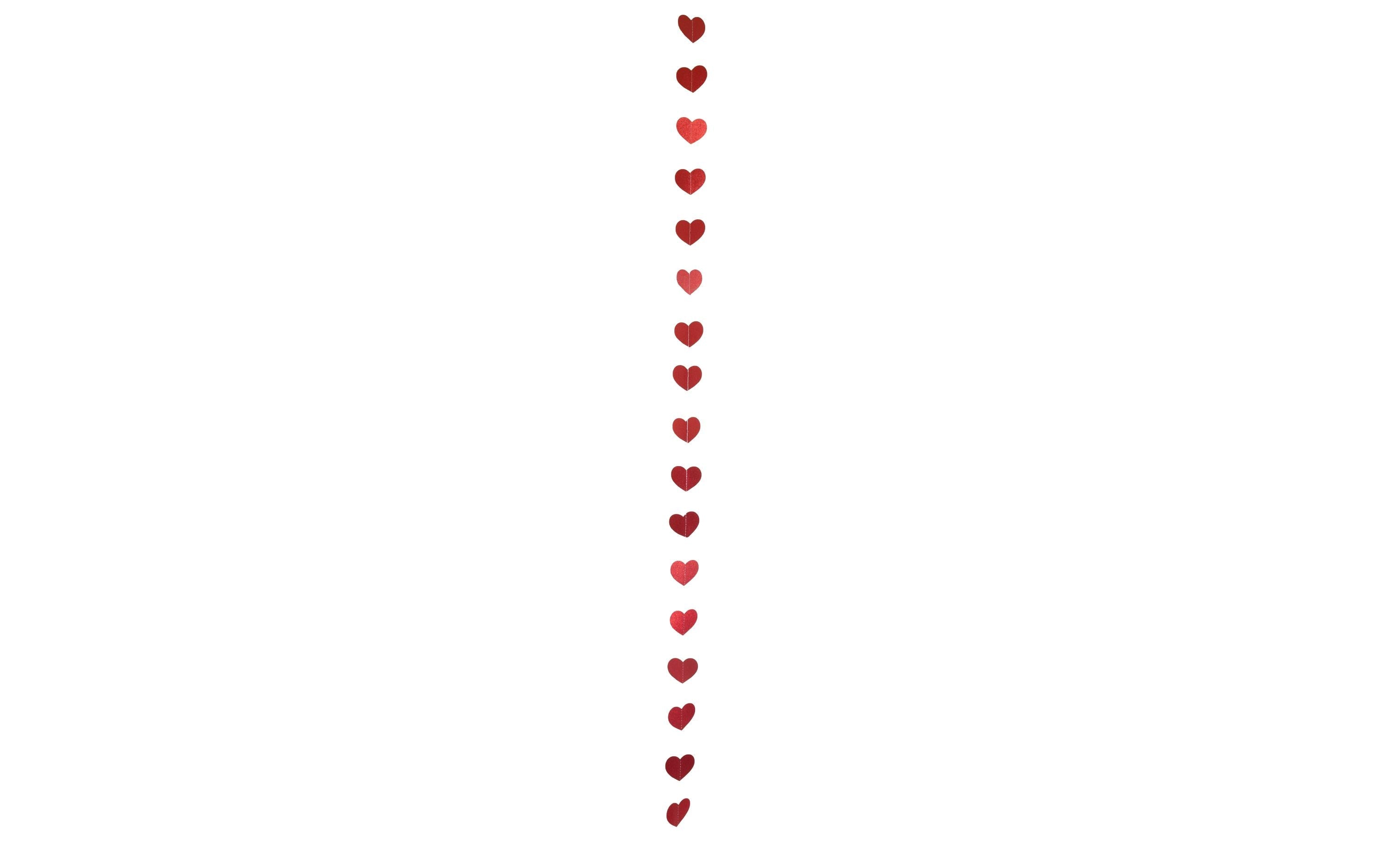 Dekomat Herzgirlande, Rot 460 cm, Herz 5 cm, Papier