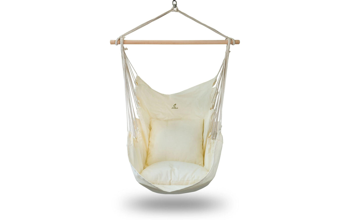 Hängesitz mit zwei Kissen, beige beige