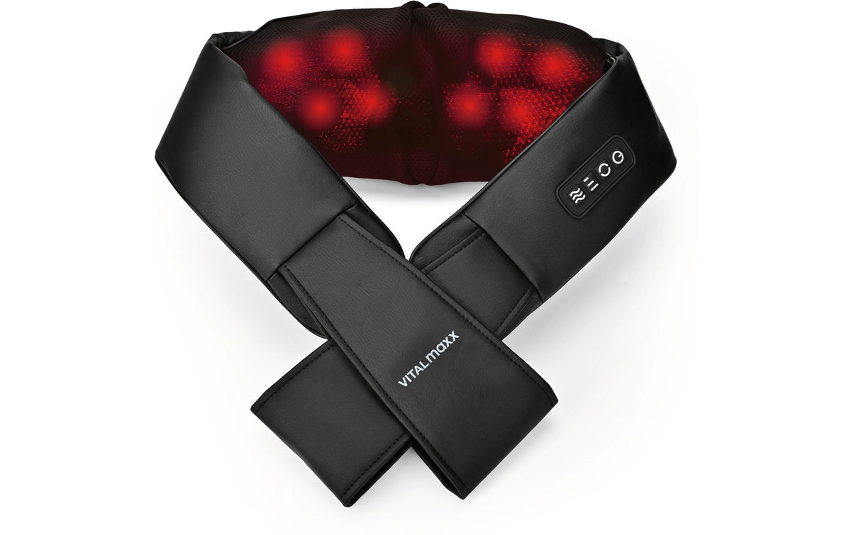 VITALmaxx Shiatsu Massagegerät Inkl. Rotlichttherapie, Knet und Druckmass.