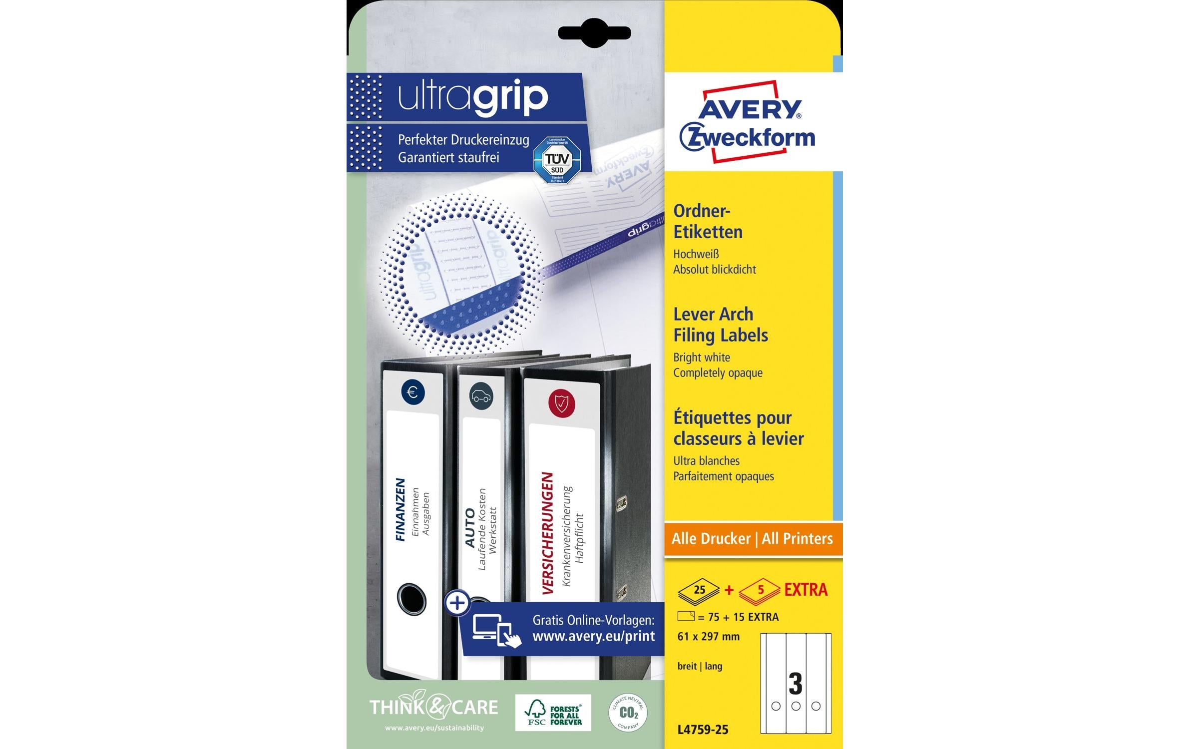 Avery Zweckform Etiketten Ordner 61x297mm, ILK