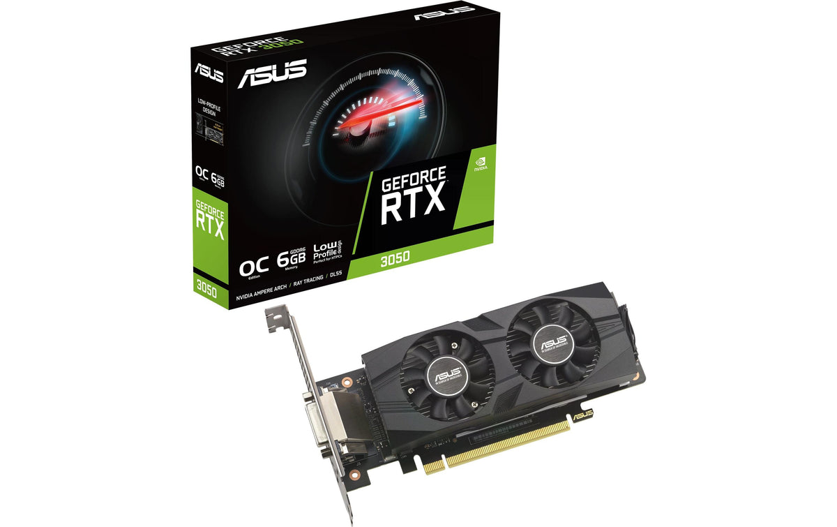 ASUS RTX3050 LP BRK O6G, 6GB DDR6 GeForce RTX3050, 1x DP, 1x HDMI, 1x DVI-D