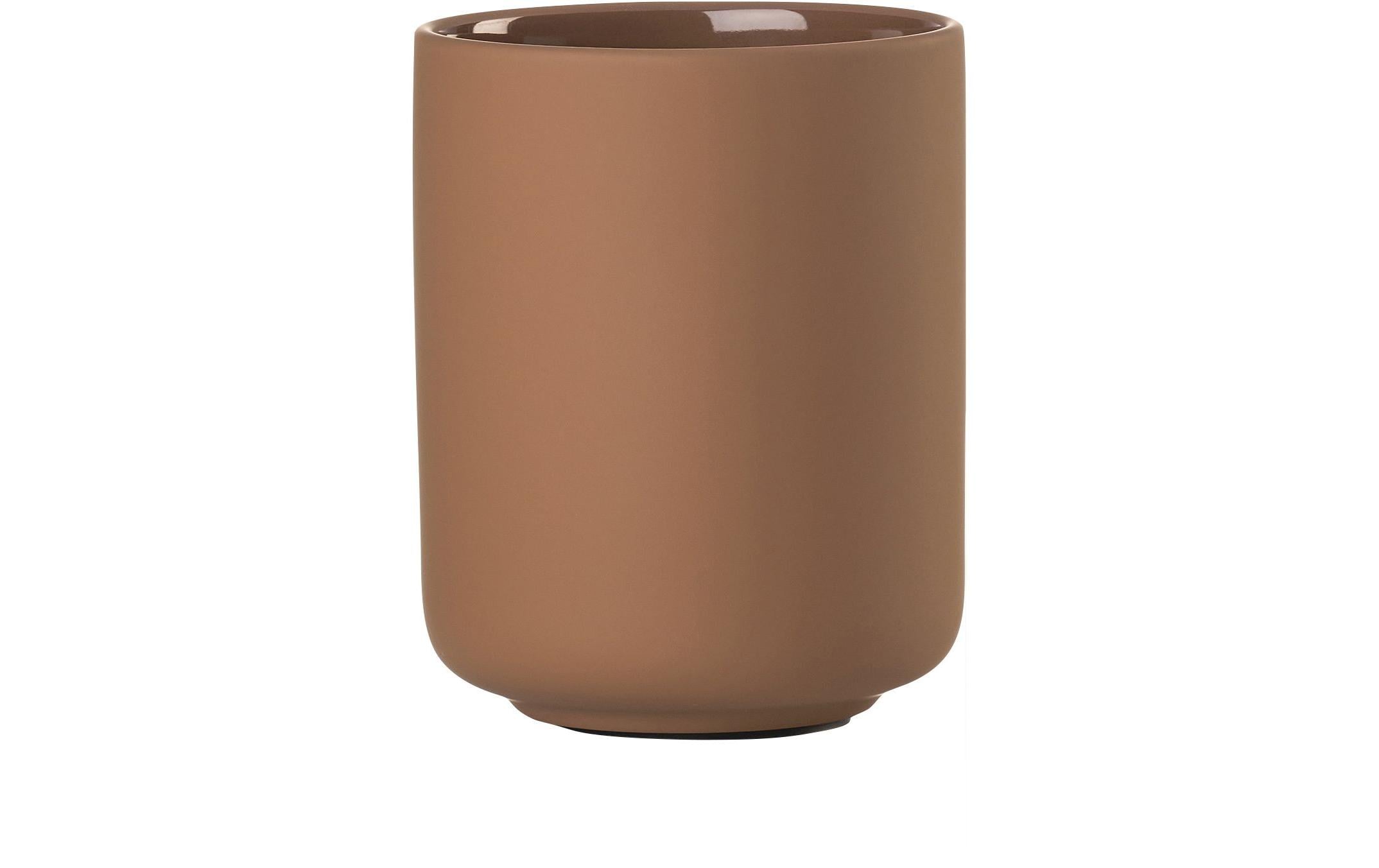 Zone Zahnputzbecher UME Terracotta H:10,3cm D:8.3cm, Steingut